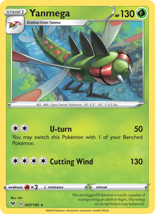 Yanmega Pokemon card from Vivid Voltage