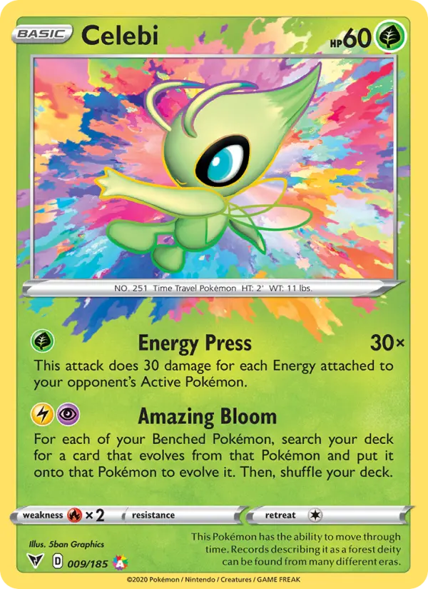 Celebi Pokemon card from Vivid Voltage