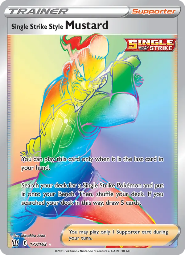 Single Strike Style Mustard Pokemon card from Battle Styles