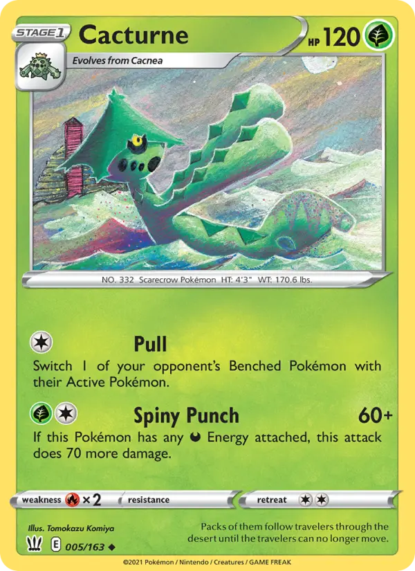 Cacturne Pokemon card from Battle Styles