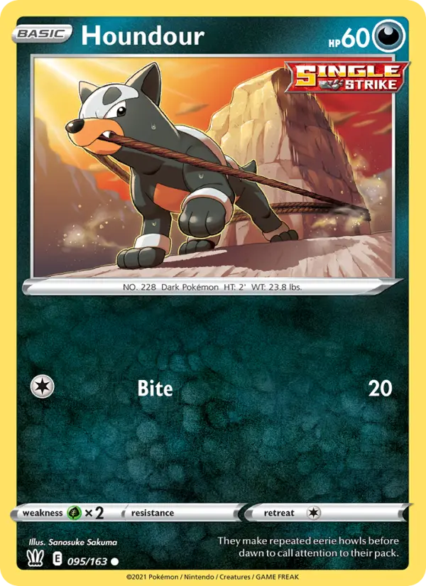 Houndour Pokemon card from Battle Styles