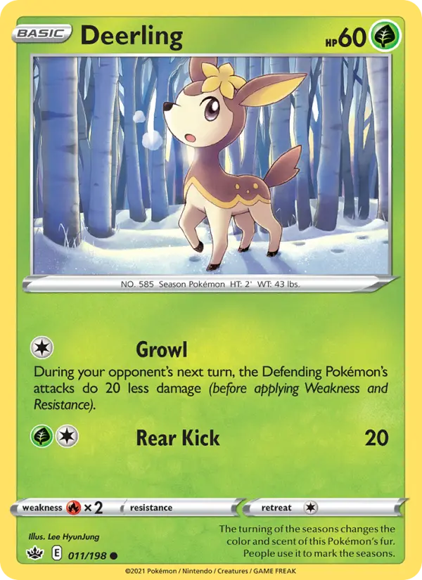 Deerling Pokemon card from Chilling Reign