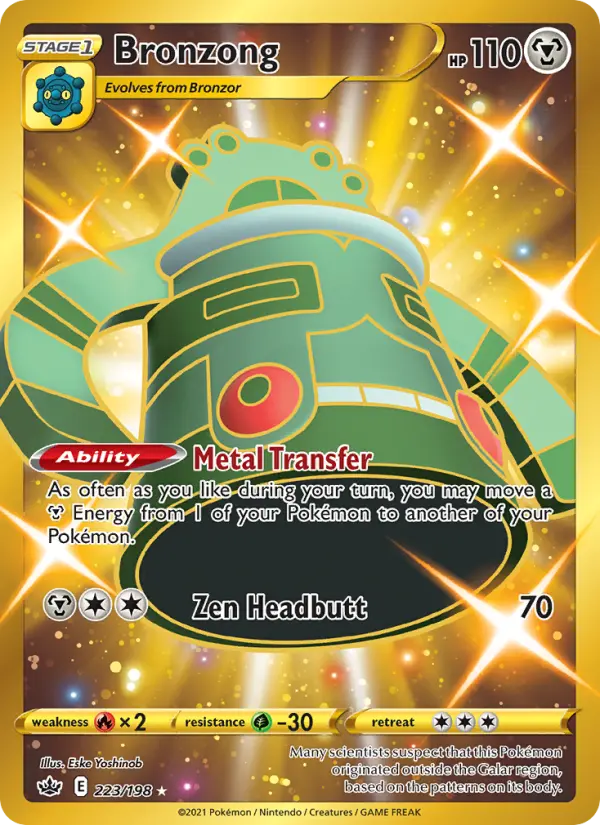 Bronzong Pokemon card from Chilling Reign