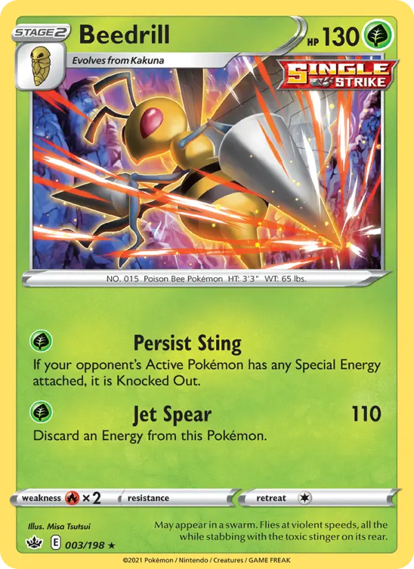 Beedrill Pokemon card from Chilling Reign