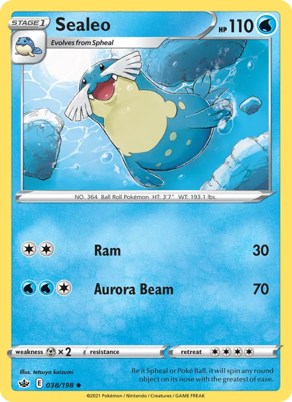 Sealeo Pokemon card from Chilling Reign