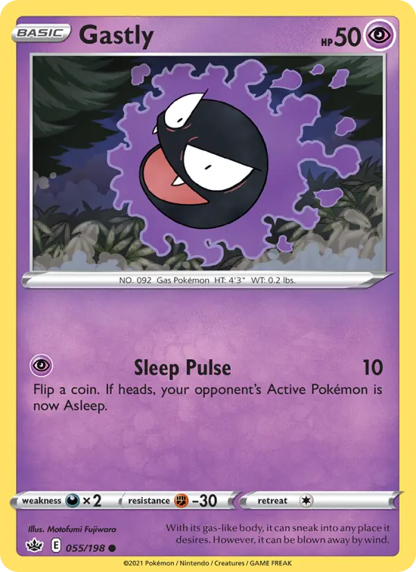 Gastly Pokemon card from Chilling Reign
