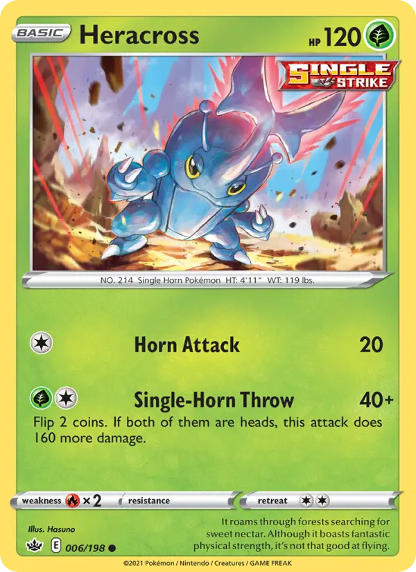 Heracross Pokemon card from Chilling Reign