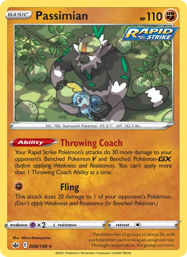 Passimian Pokemon card from Chilling Reign