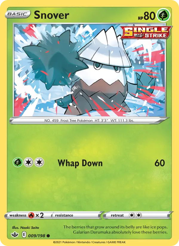 Snover Pokemon card from Chilling Reign