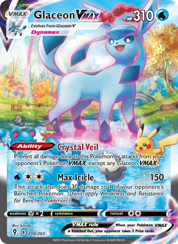 Glaceon VMAX Pokemon card from Evolving Skies