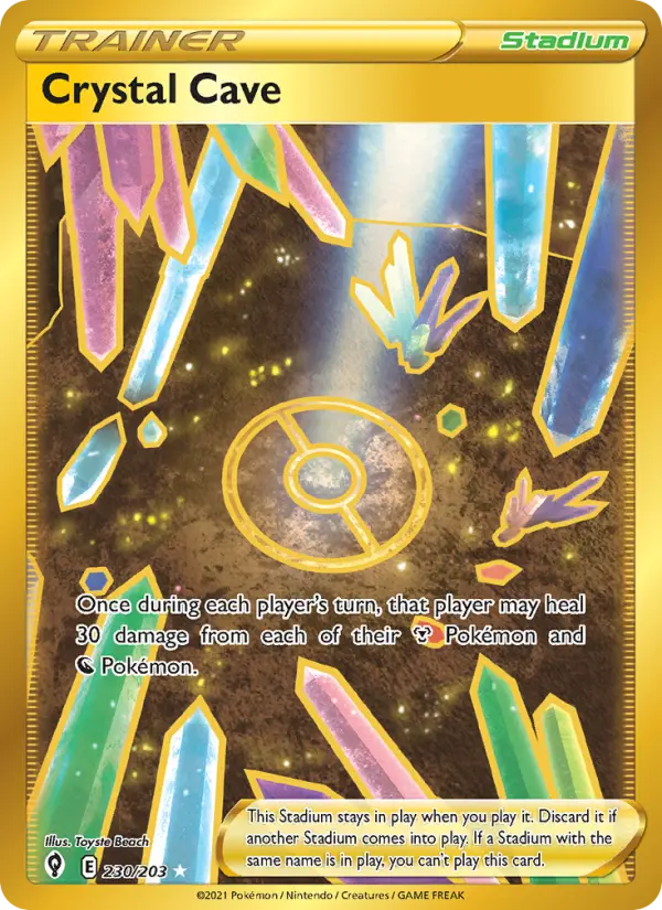 Crystal Cave Pokemon card from Evolving Skies