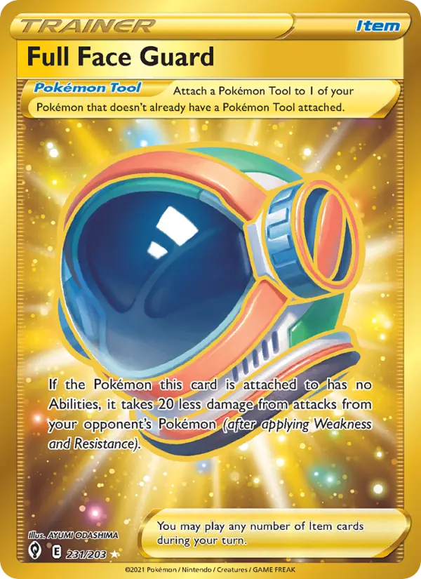 Full Face Guard Pokemon card from Evolving Skies