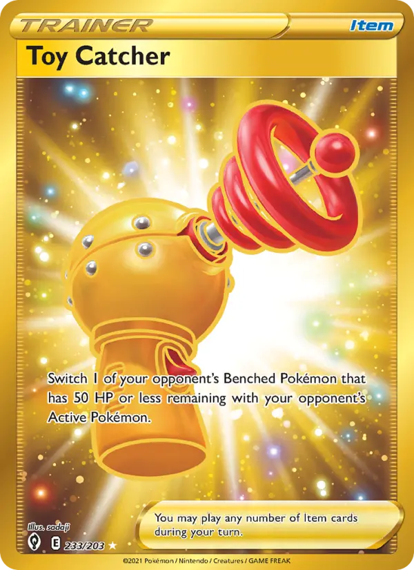 Toy Catcher Pokemon card from Evolving Skies