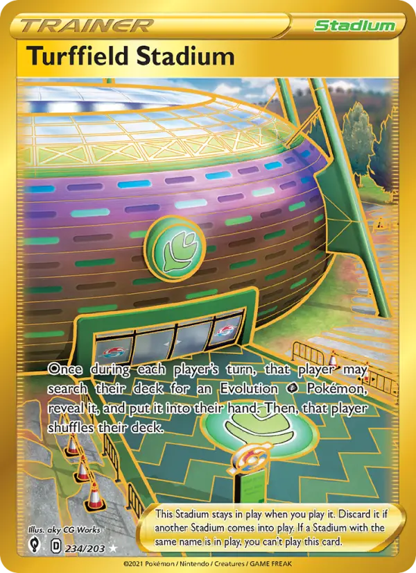 Turffield Stadium Pokemon card from Evolving Skies