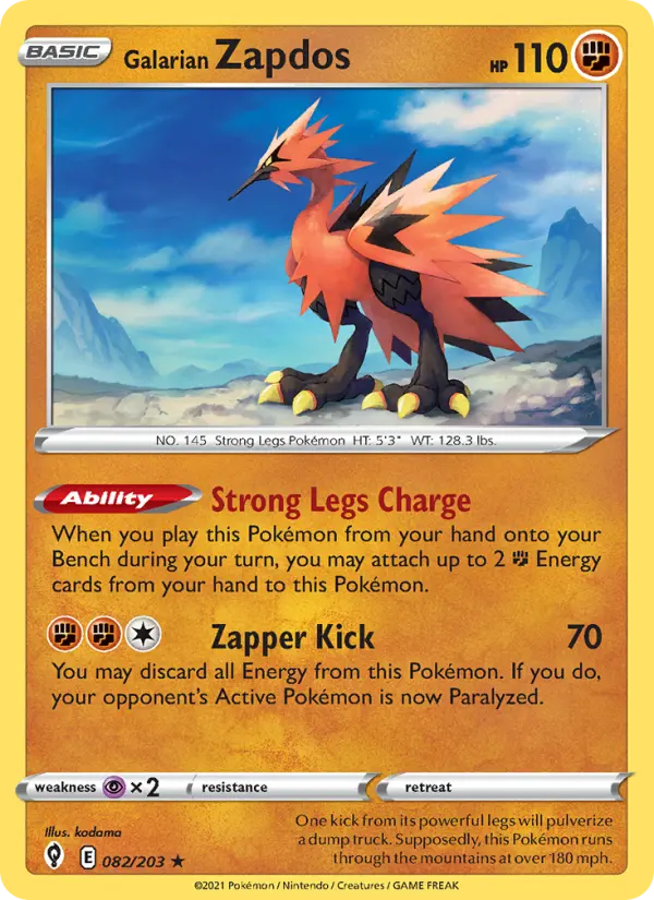 Galarian Zapdos from swsh7