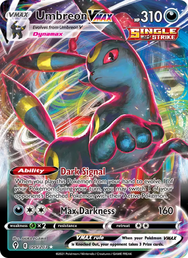 Umbreon VMAX Pokemon card from Evolving Skies