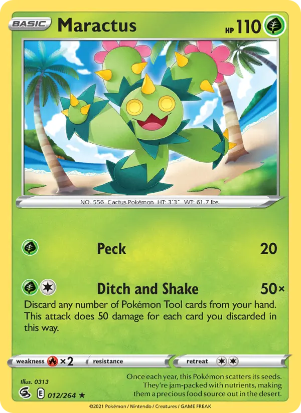 Maractus Pokemon card from Fusion Strike