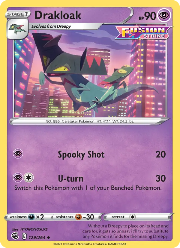 Drakloak Pokemon card from Fusion Strike