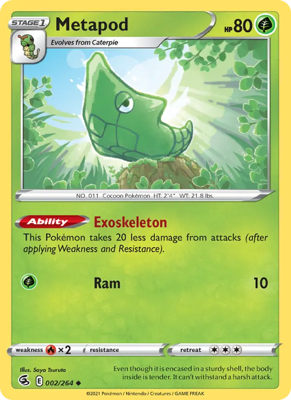 Metapod Pokemon card from Fusion Strike