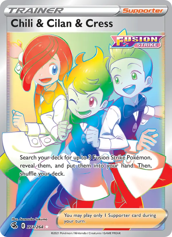Chili & Cilan & Cress Pokemon card from Fusion Strike