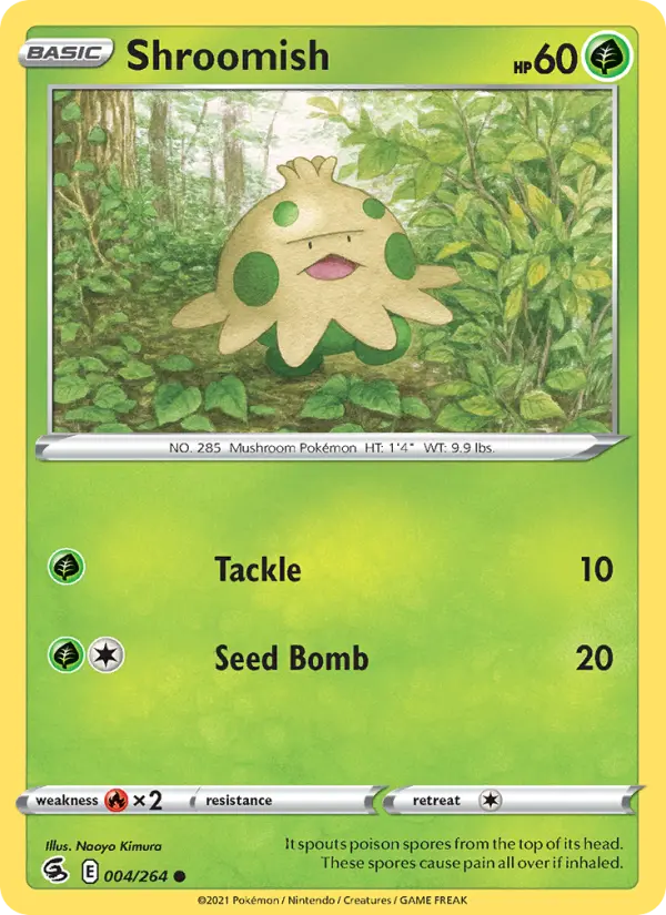 Shroomish Pokemon card from Fusion Strike