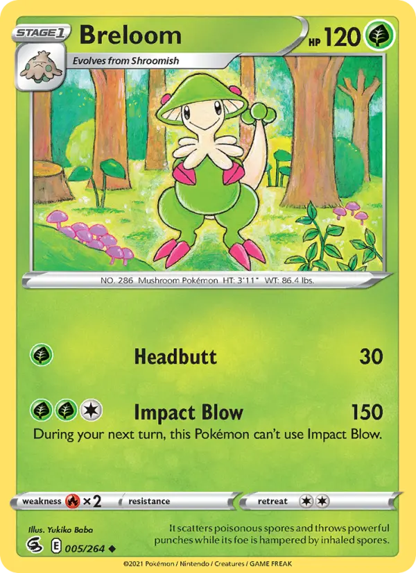 Breloom Pokemon card from Fusion Strike