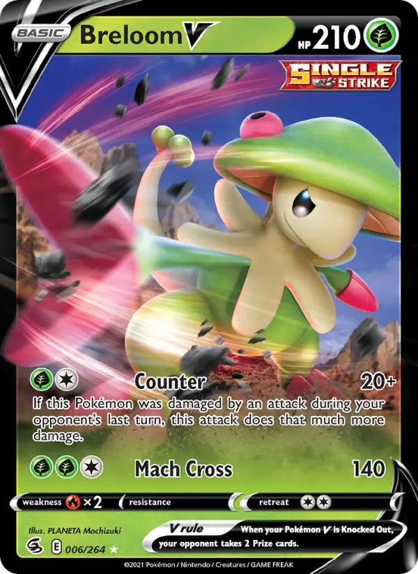 Breloom V Pokemon card from Fusion Strike