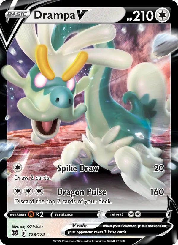 Drampa V Pokemon card from Brilliant Stars