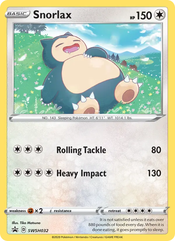 Snorlax Pokemon card from SWSH Black Star Promos
