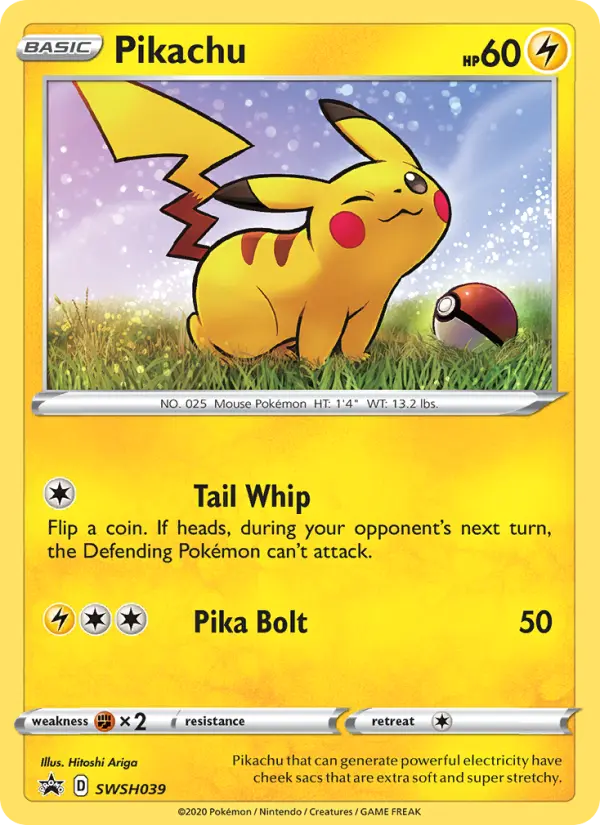 Pikachu Pokemon card from SWSH Black Star Promos