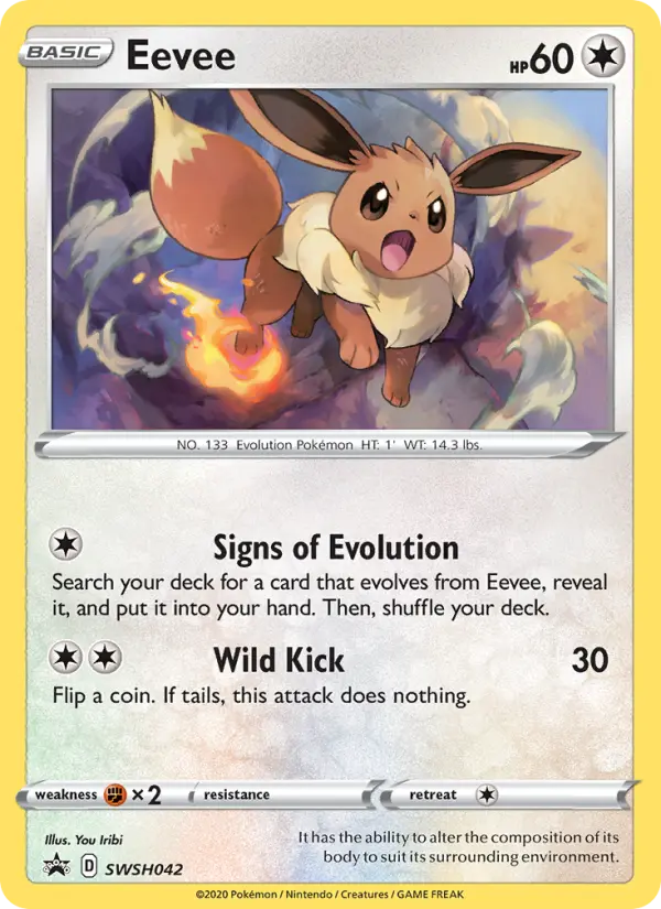 Eevee Pokemon card from SWSH Black Star Promos