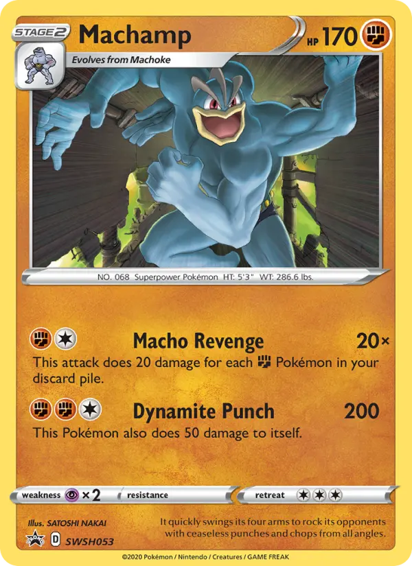 Machamp Pokemon card from SWSH Black Star Promos