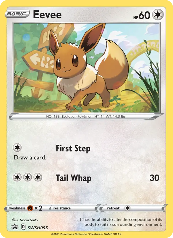 Eevee Pokemon card from SWSH Black Star Promos