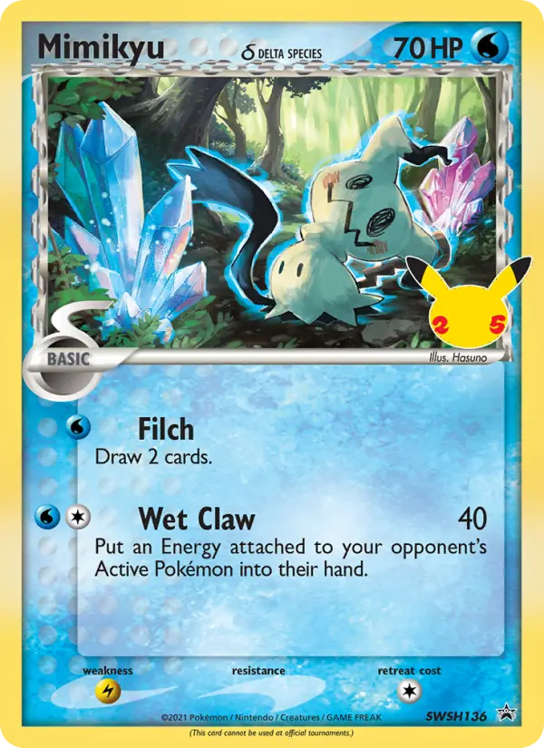 Mimikyu Pokemon card from SWSH Black Star Promos