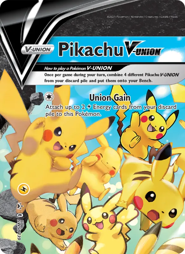 Pikachu V-UNION Pokemon card from SWSH Black Star Promos