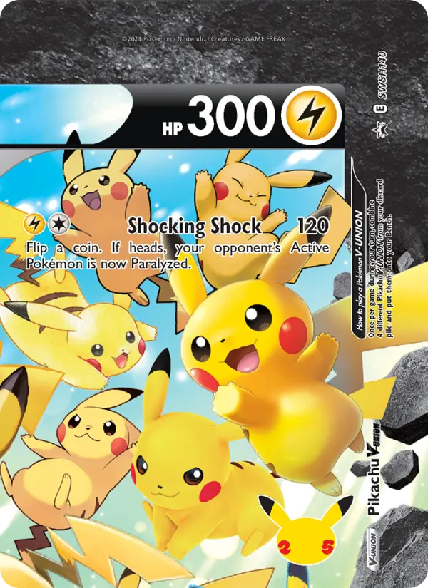 Pikachu V-UNION Pokemon card from SWSH Black Star Promos