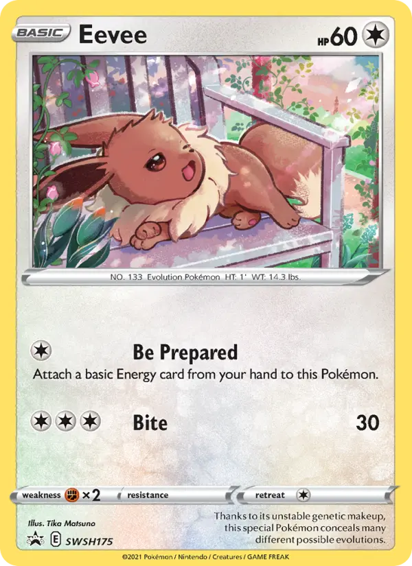 Eevee Pokemon card from SWSH Black Star Promos