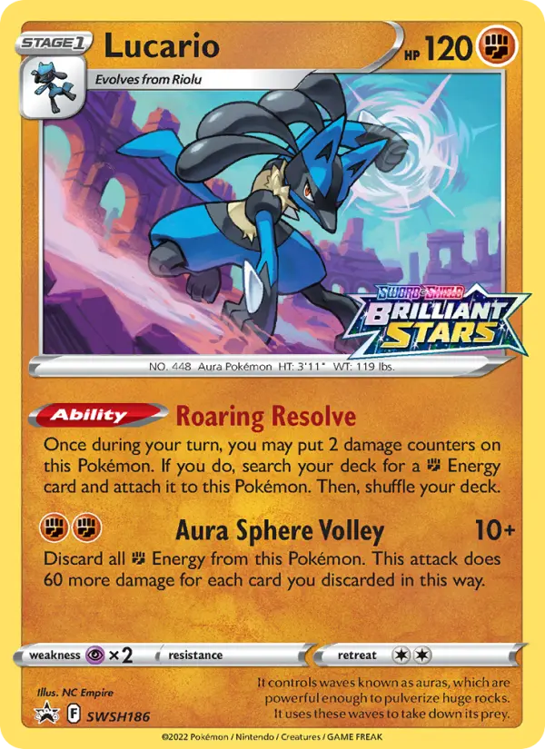 Lucario Pokemon card from SWSH Black Star Promos