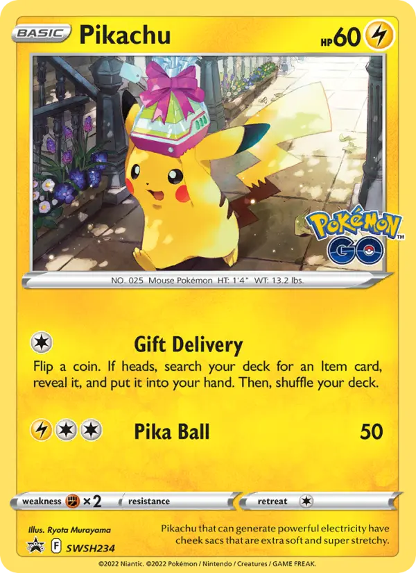Pikachu Pokemon card from SWSH Black Star Promos