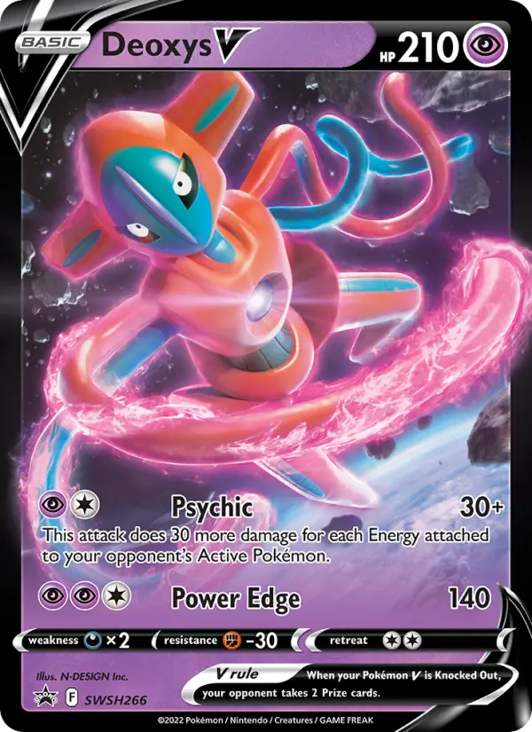 Deoxys V Pokemon card from SWSH Black Star Promos