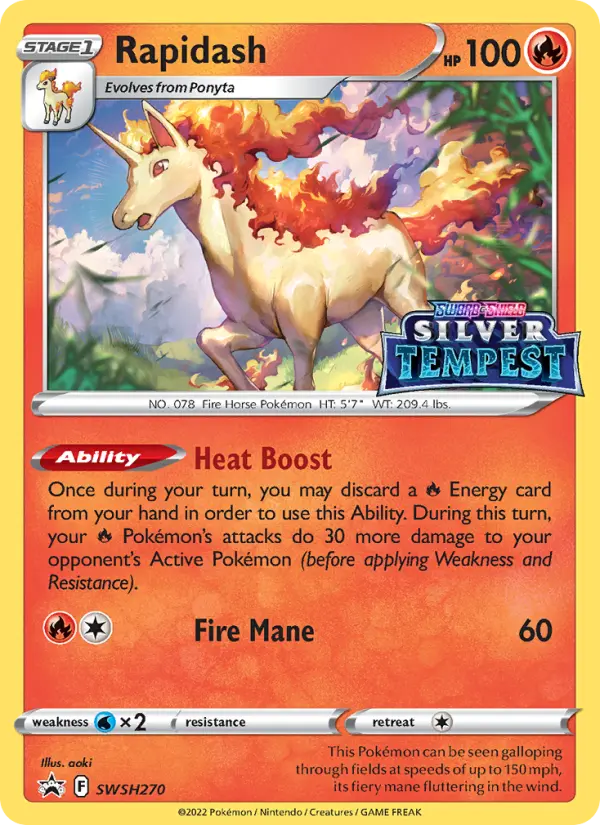 Rapidash Pokemon card from SWSH Black Star Promos