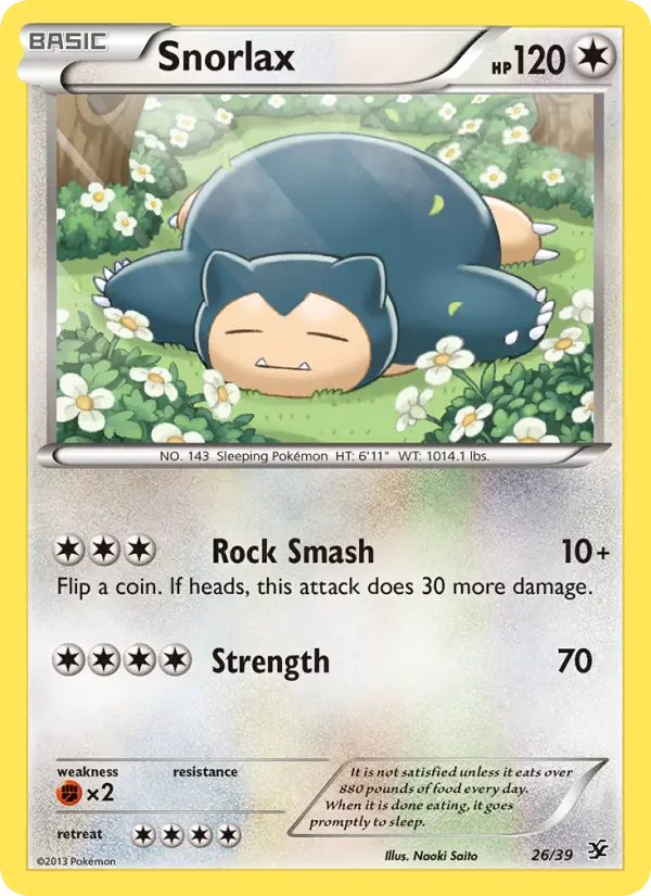 Snorlax Pokemon card from Kalos Starter Set