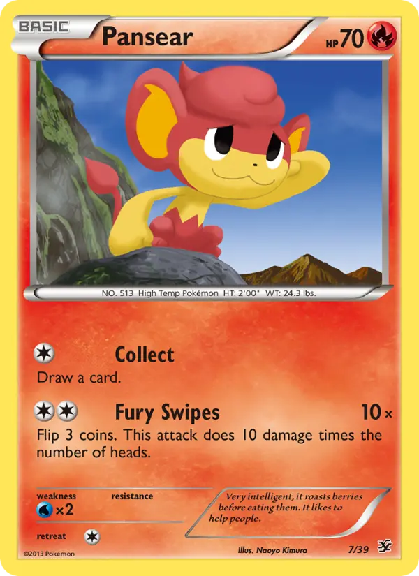 Pansear Pokemon card from Kalos Starter Set