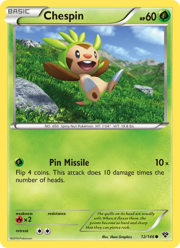 Chespin Pokemon card from XY