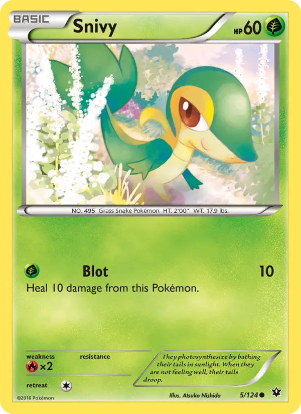 Snivy Pokemon card from Fates Collide
