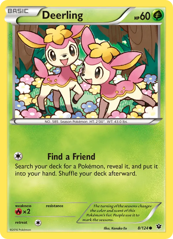 Deerling Pokemon card from Fates Collide