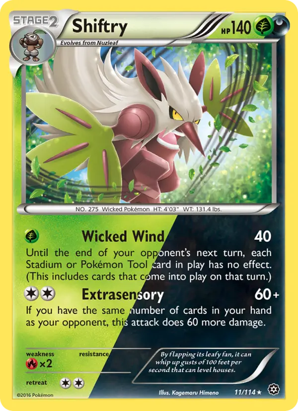 Shiftry Pokemon card from Steam Siege