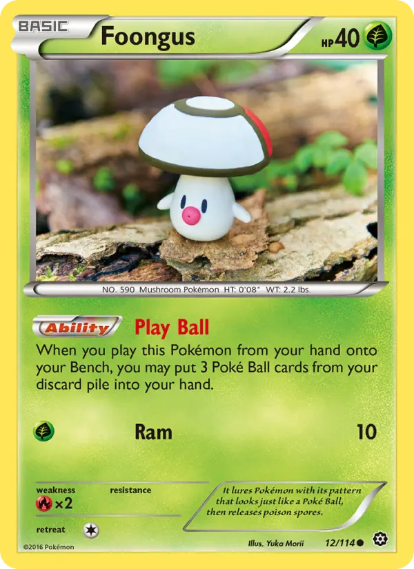 Foongus Pokemon card from Steam Siege