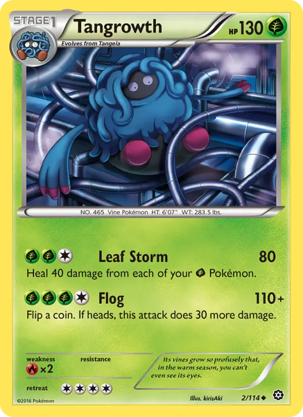 Tangrowth Pokemon card from Steam Siege