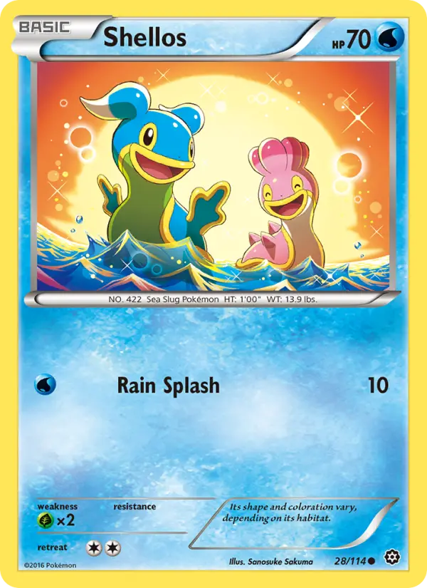 Shellos Pokemon card from Steam Siege